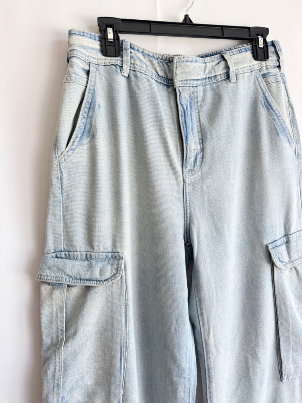 Pilcro Wide-Leg Cargo Jeans High-Rise Size 30 – Wanda Wash Lyocell Blend - Picture 6 of 11